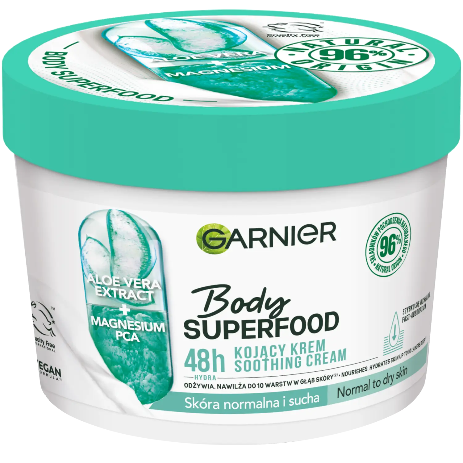 

Garnier Body Superfood успокаивающий крем для тела с алоэ вера, 380 мл