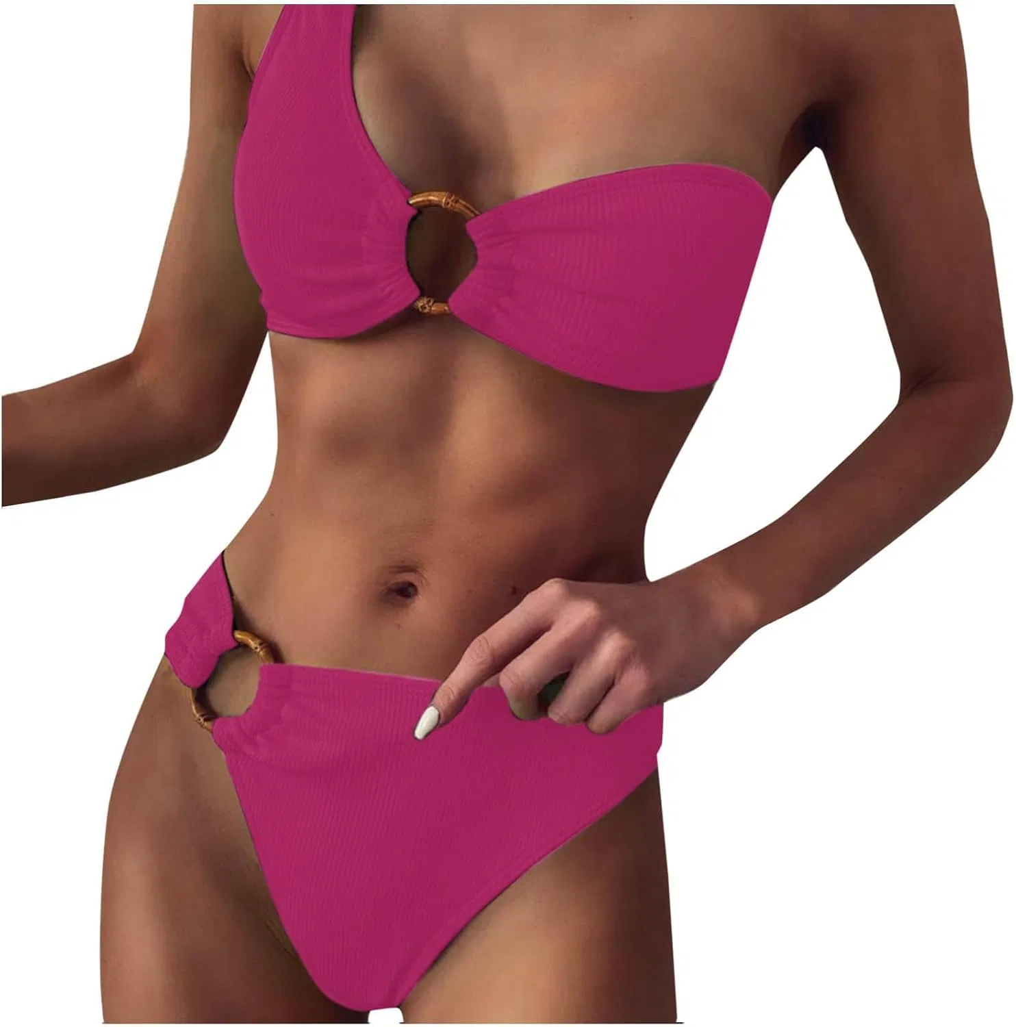 Женский бикини с открытой спиной Smxrfitk, Hot Pink