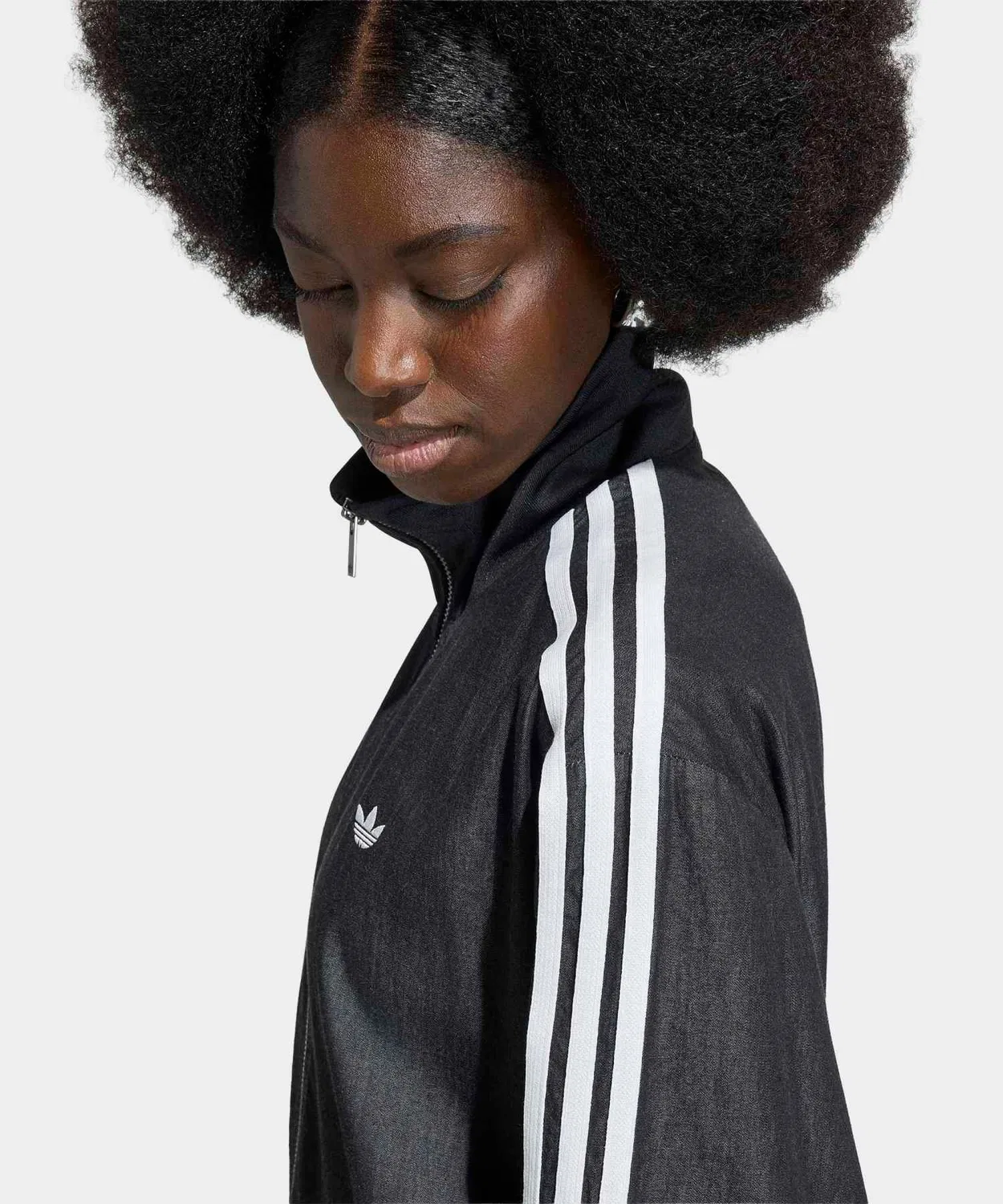 Женская куртка-трактор с капюшоном, свободного кроя, из хлопка, Firebird Track Top Adidas, Black — фото 3