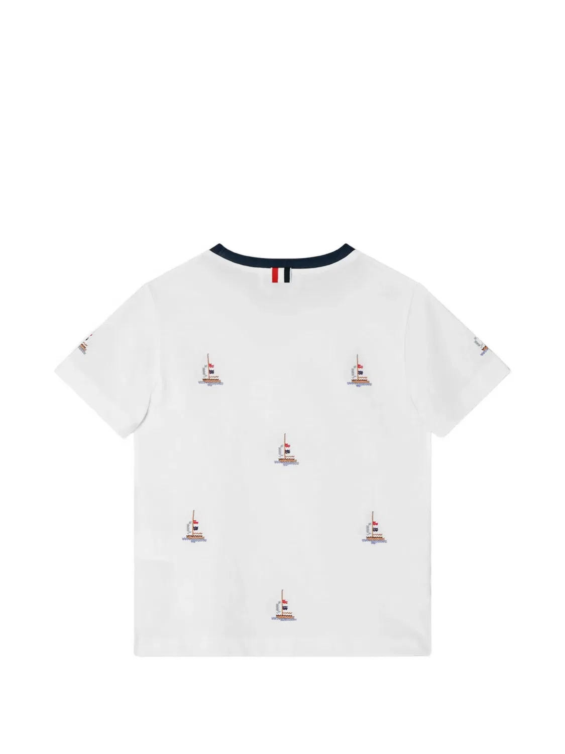 Футболка с декоративной строчкой Thom Browne Kids, белый — фото 2