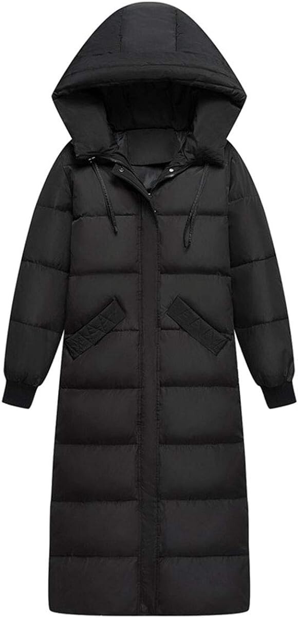 

Пальто Ebossy Women's Winter Hooded Down Thicken Padded Long, черный