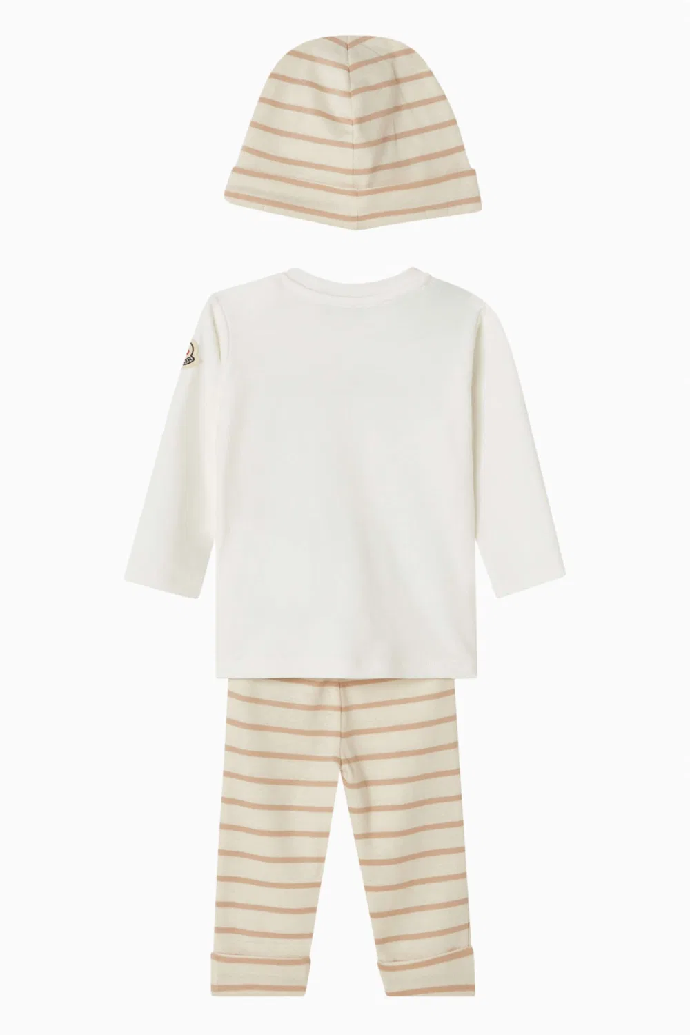 Комплект из 3 предметов из хлопка Moncler Enfant, коричневый — фото 2