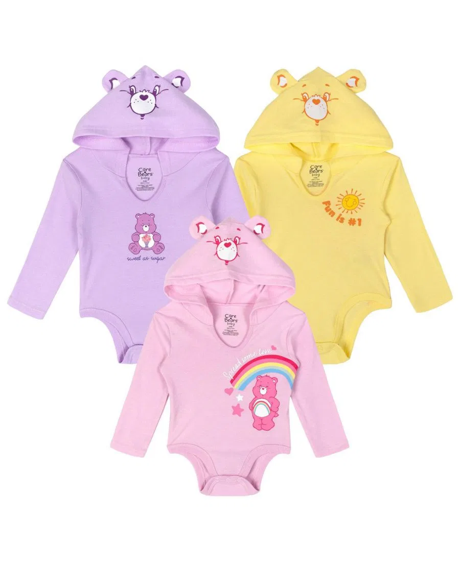 Комплект из 3 боди-комбинезонов с капюшоном Care Bears Care Bears Multi