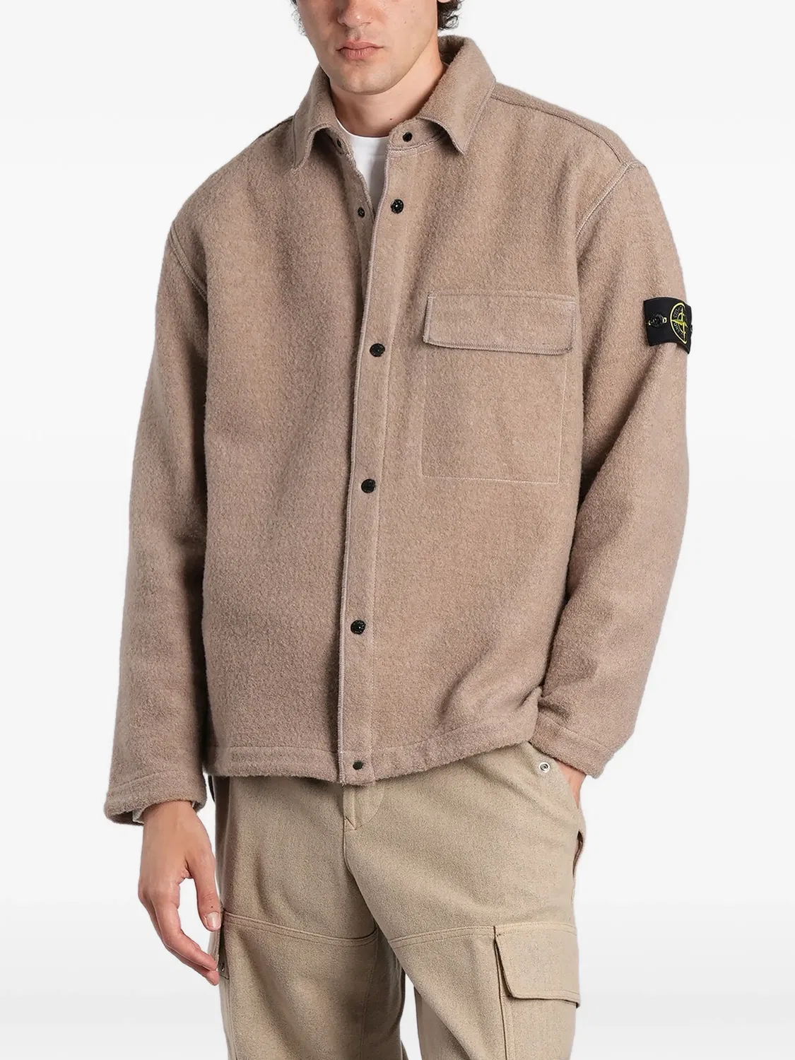 Куртка-рубашка нейтрального цвета Stone Island, нейтральные