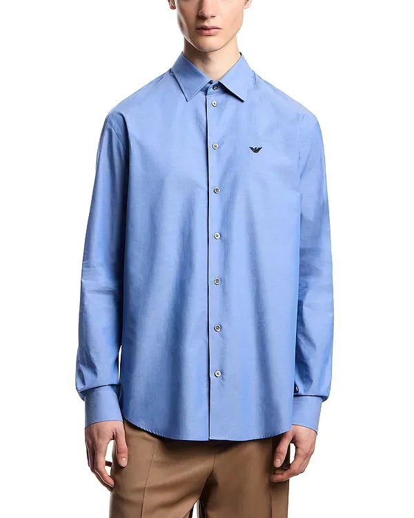 Мужская рубашка с длинным рукавом Emporio Armani, Solid Bright