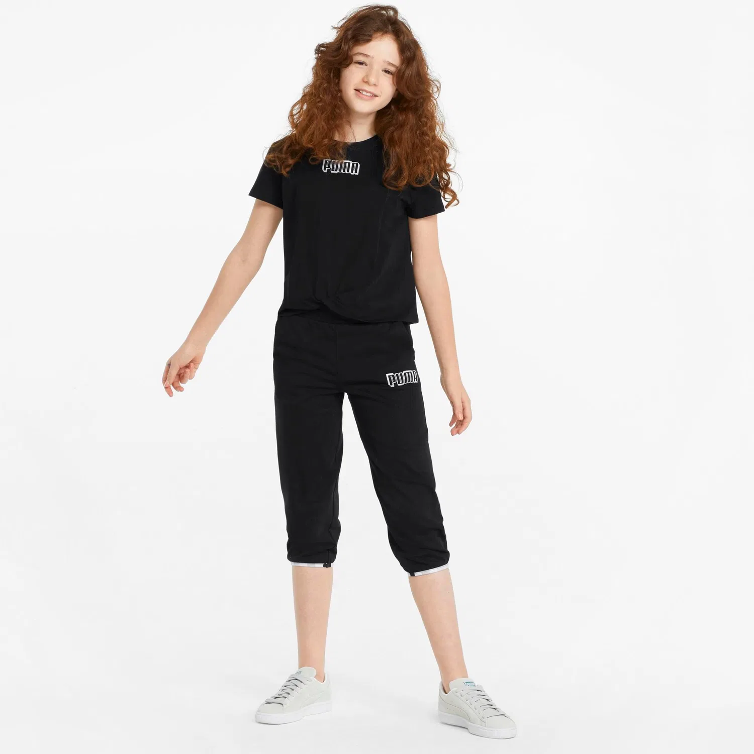 Детские спортивные штаны с принтом Alpha 3/4 Pants BT Puma, Schwarz — фото 4