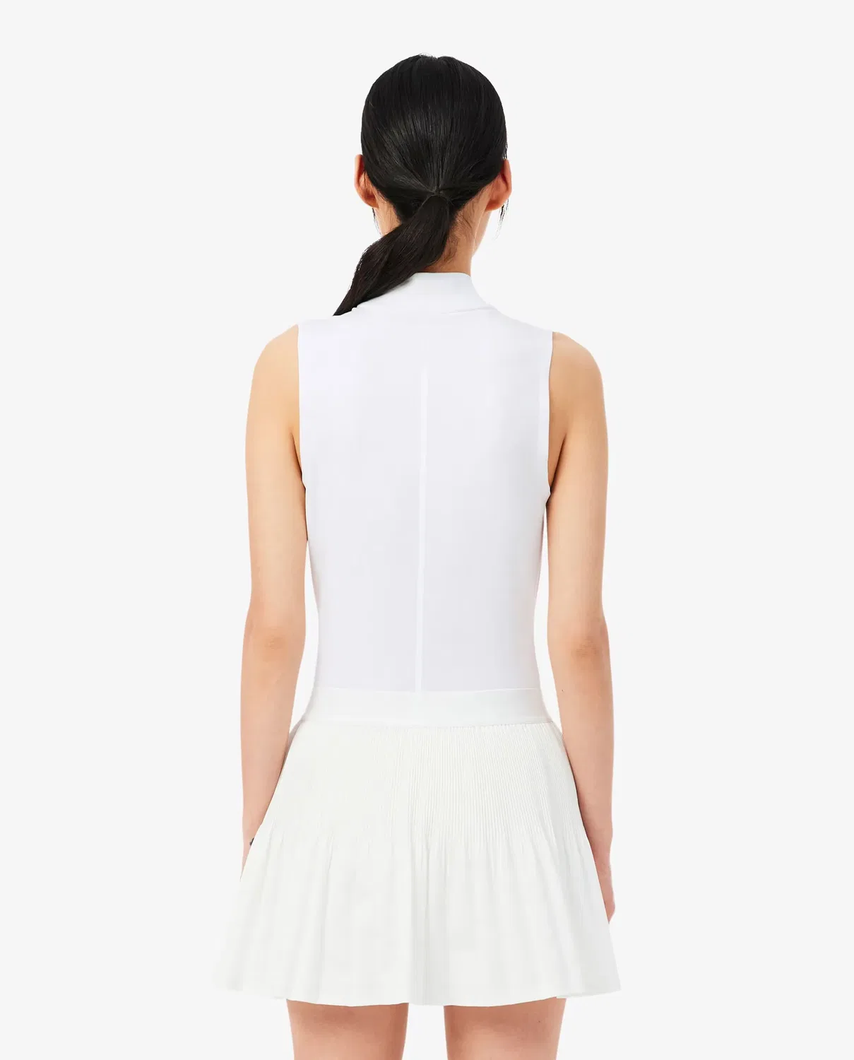 Поло Lacoste Blanco без рукавов, из переработанного полиэстера, белое — фото 2