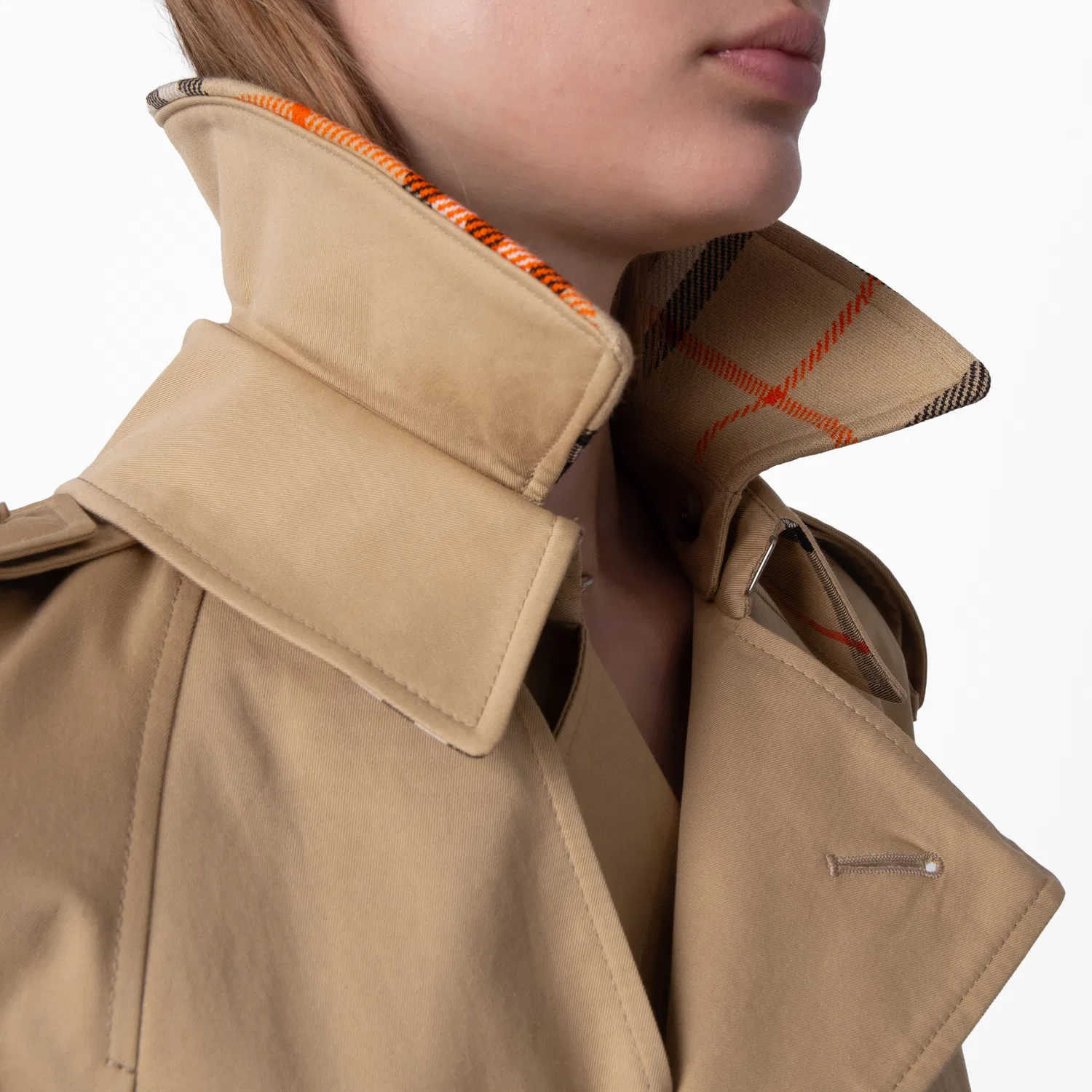 Плащ-тренч с поясом Short Gabardine Belted Trench Coat Burberry, Flax — фото 4