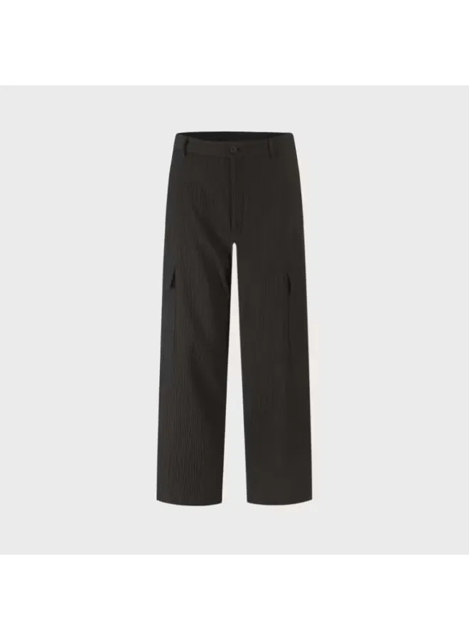 Брюки свободные с текстурой Zara, черный — фото 2