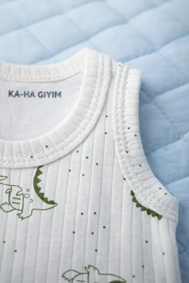 Детское боди-комбинезон для новорожденных с принтом Basics Ka-Ha Giyim, 4 Pcs — фото 4