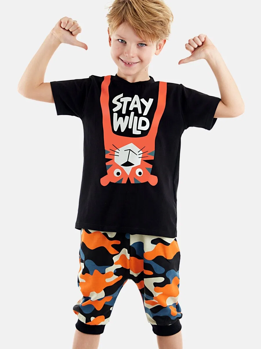 Комплект «Wild Camo» в черном цвете Denokids — фото 3
