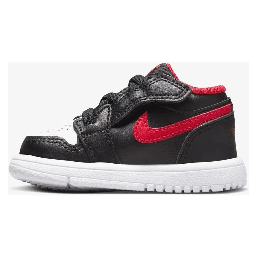 Детские кроссовки с закрытой пяткой, модель Jordan 1 Low, Nike, Черно-белый — фото 3