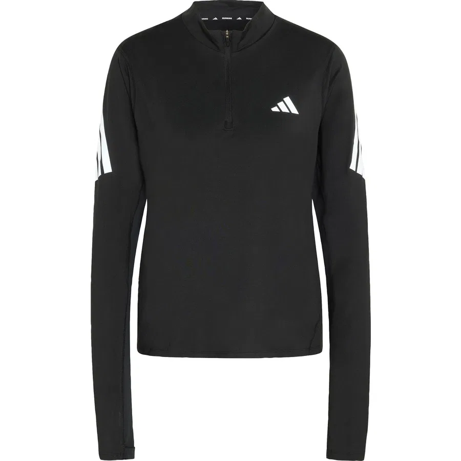 Спортивная кофта с молнией adidas Performance JZ5149 ADI365 Iconic Running 1/2 Zip Jumper, Черный — фото 3