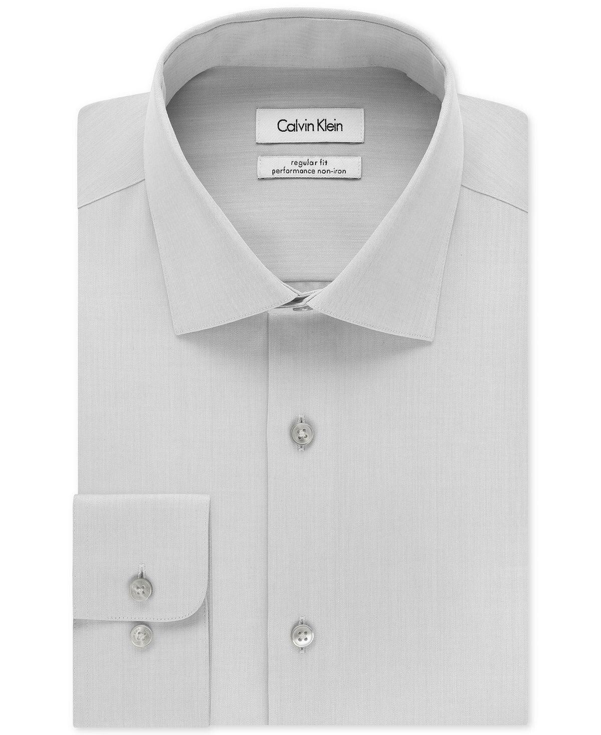 Мужская классическая рубашка calvin klein steel classic-fit non-iron performance с воротником в елочку Calvin Klein — фото 2