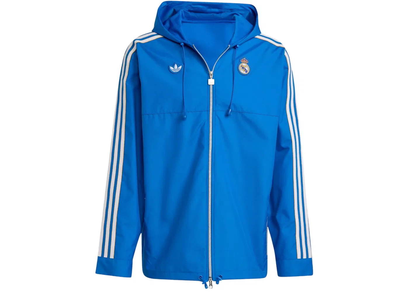 Мужская куртка-парка с принтом Adidas Real Madrid Terrace Icons Parka, Blue Bird White