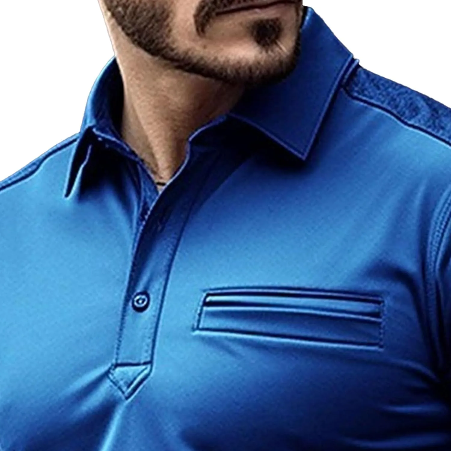 Мужская поло с коротким рукавом и воротником-стойкой Slim Fit — фото 2