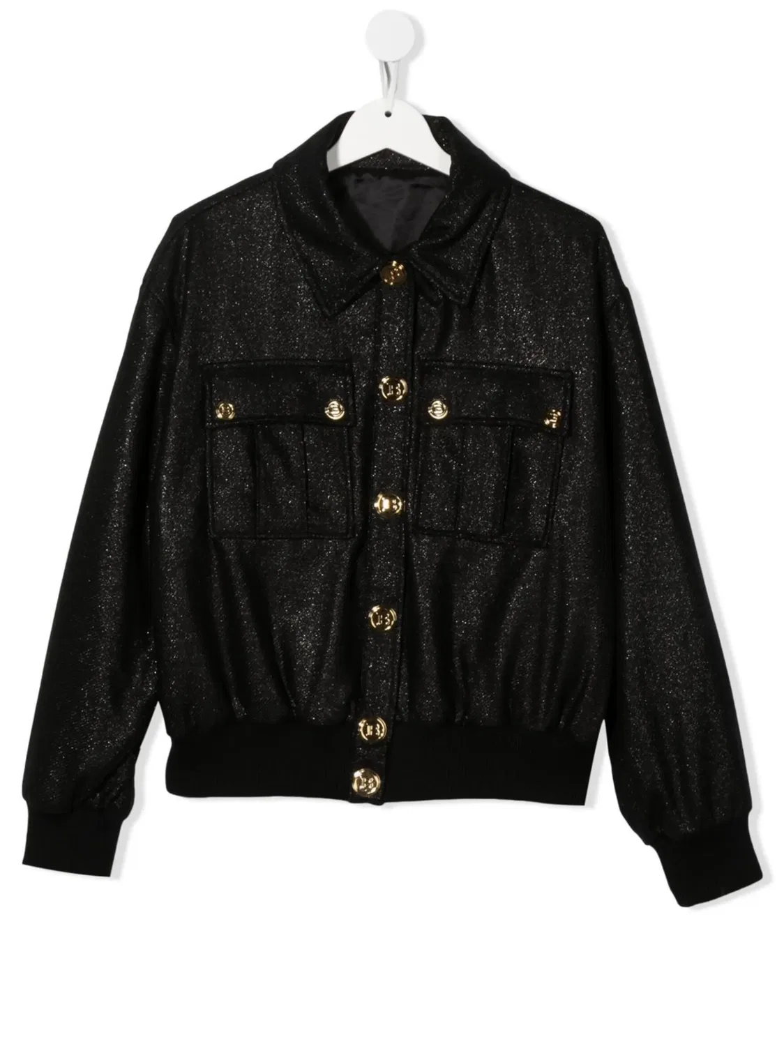 Бомбер с металлическими блестками Balmain, черный