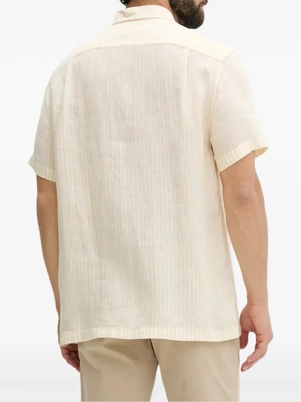 Полосатая рубашка с короткими рукавами Lacoste, желтый — фото 3