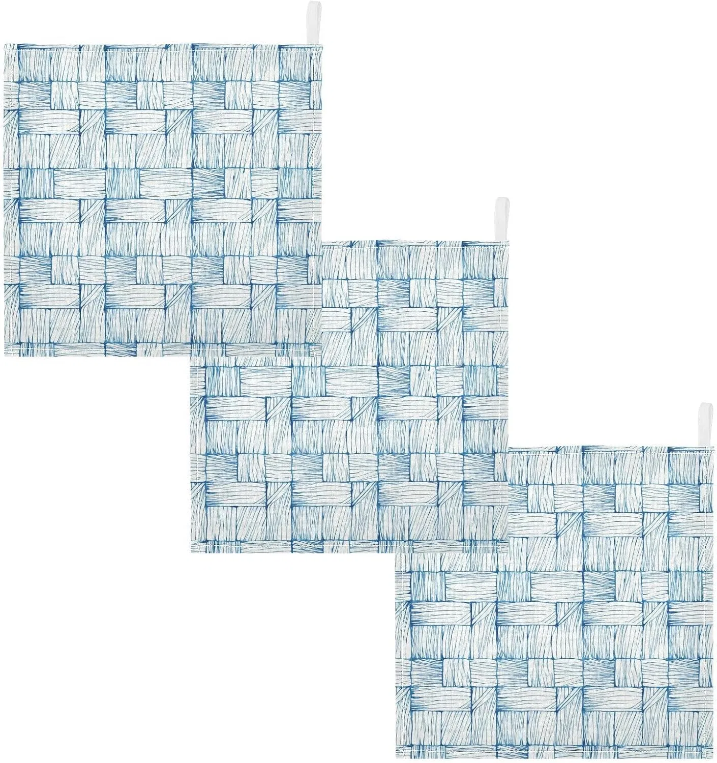 Махровая салфетка для лица из муслина GuoChe, 5 шт, 30x30 см, Синий узор — фото 2
