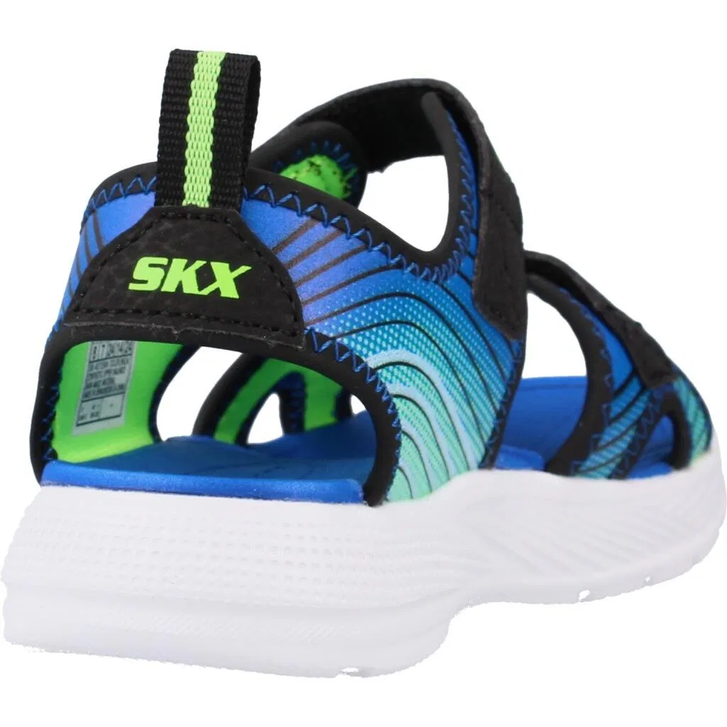 Детские сандалии текстильные Skechers Microspec-splash, Blau — фото 3