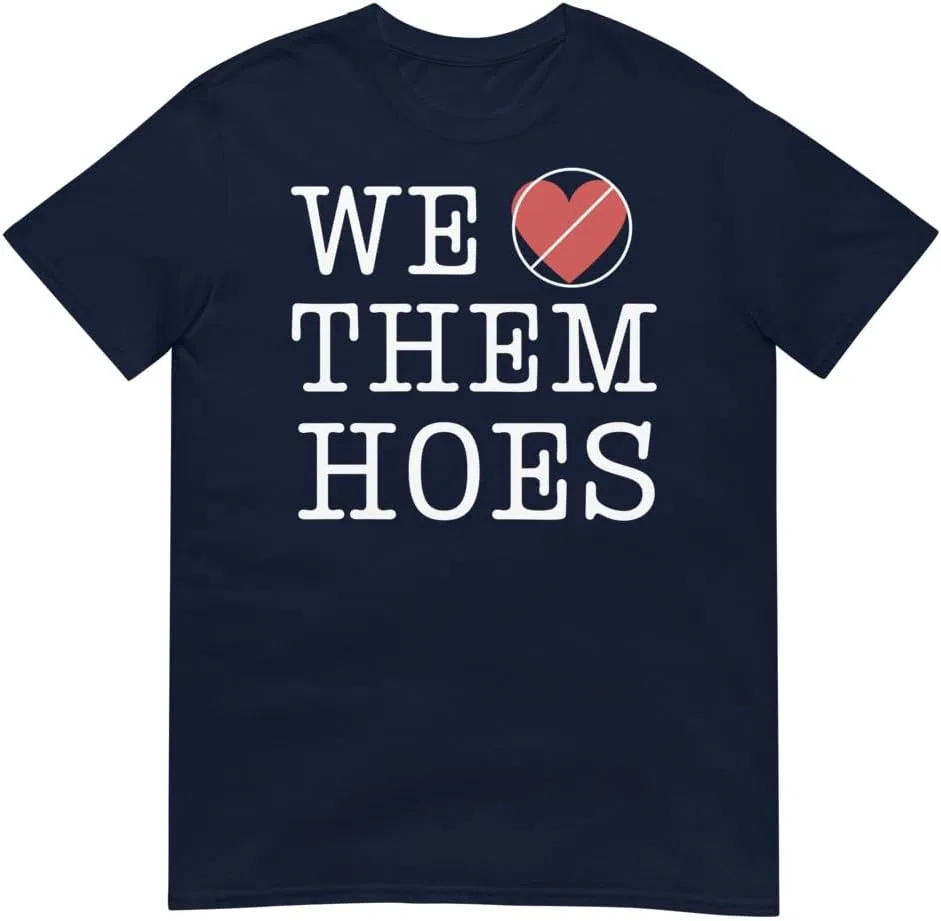 Мужская футболка с принтом We Don't Love Them Hoes, тёмно-синий