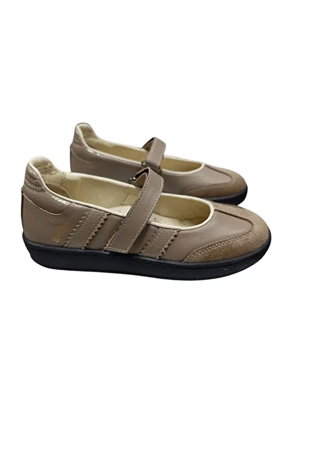 Детские туфли для девочек из натуральной кожи Active Kids Shoes, Beige — фото 3