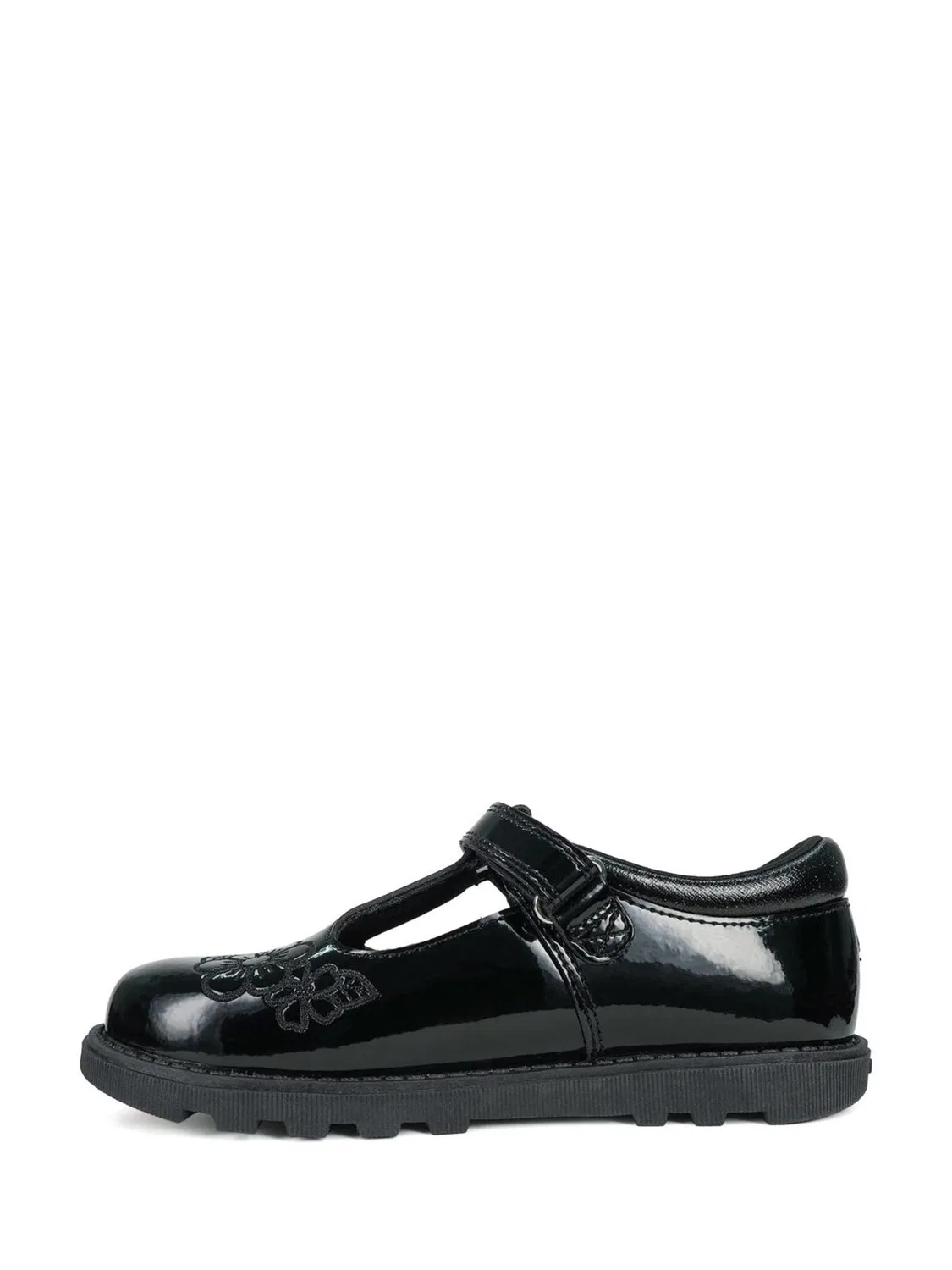 Туфли школьные Toezone Black Flo Patent Flower, черные — фото 2