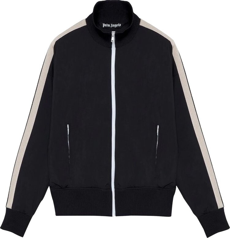 

Куртка Palm Angels Curved Logo Track Jacket 'Black/White', черный