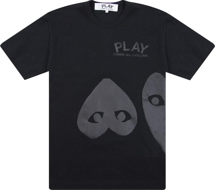 

Футболка Comme des Garçons PLAY Three Hearts T-Shirt 'Black', черный