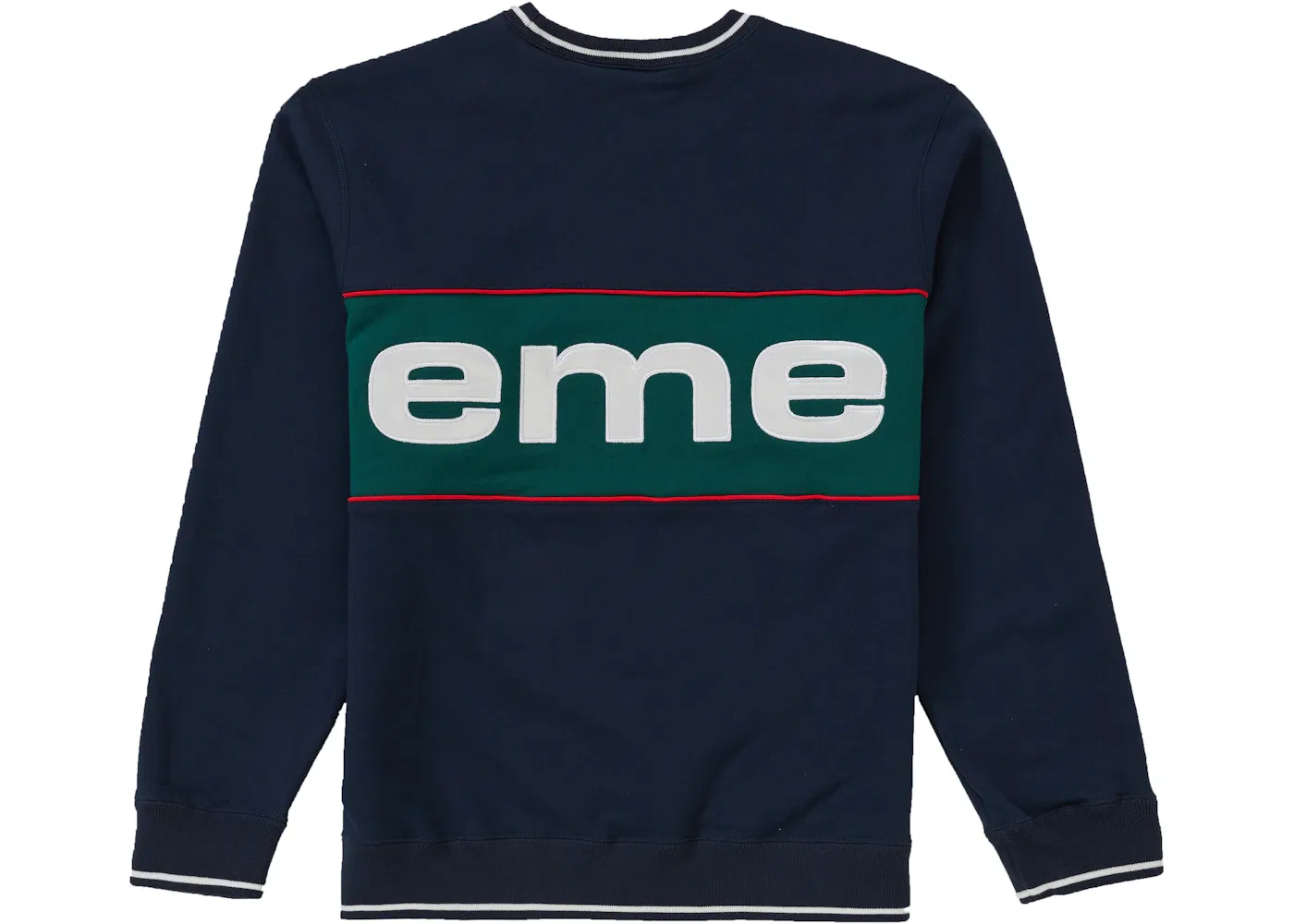 Мужской свитшот с принтом Supreme Crewneck, Navy — фото 2