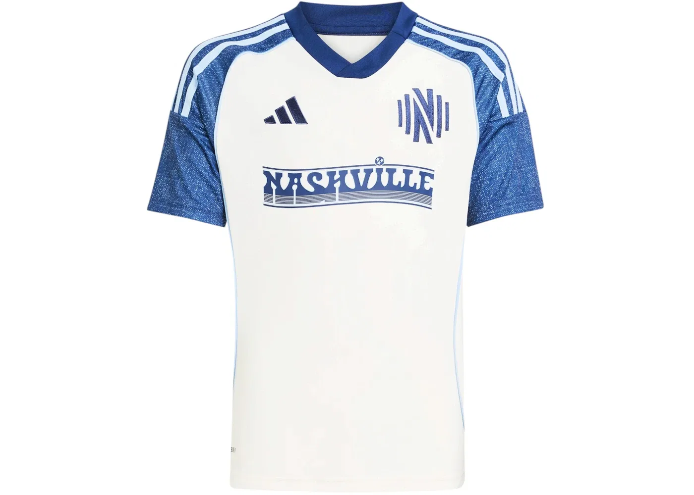 Детская футболка-джерси с принтом Nashville SC 2025 Adidas, цвет Chalk White