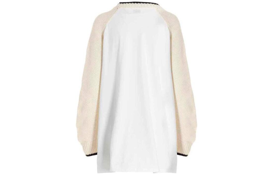 Свитер Mm6 Maison Margiela Intarsia с круглым вырезом и логотипом, белый — фото 2