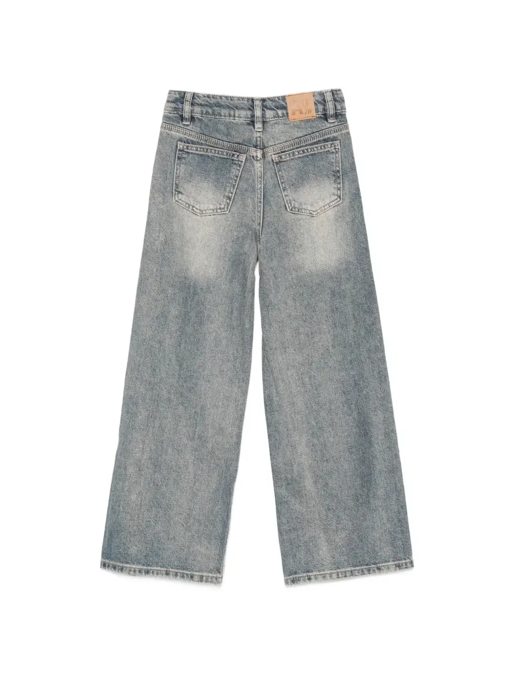 Широкие джинсы с эффектом потертости American Outfitters Kids, синий — фото 2