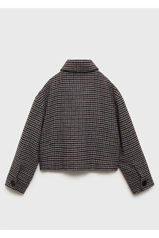 Детская куртка для девочек твидовое Mango Kids, Wine Color — фото 2