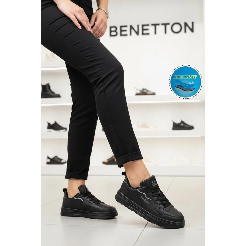 Детские спортивные кроссовки на шнуровке с легкой подошвой, Black United Colors Of Benetton — фото 3