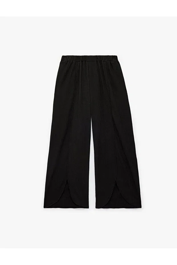 Детские широкие брюки для девочек с текстурой Koton, Black