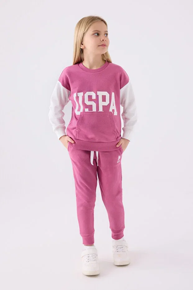 Детский комплект для девочек с принтом Candy Sweet Girl U.S. Polo Assn., Dark Lilac