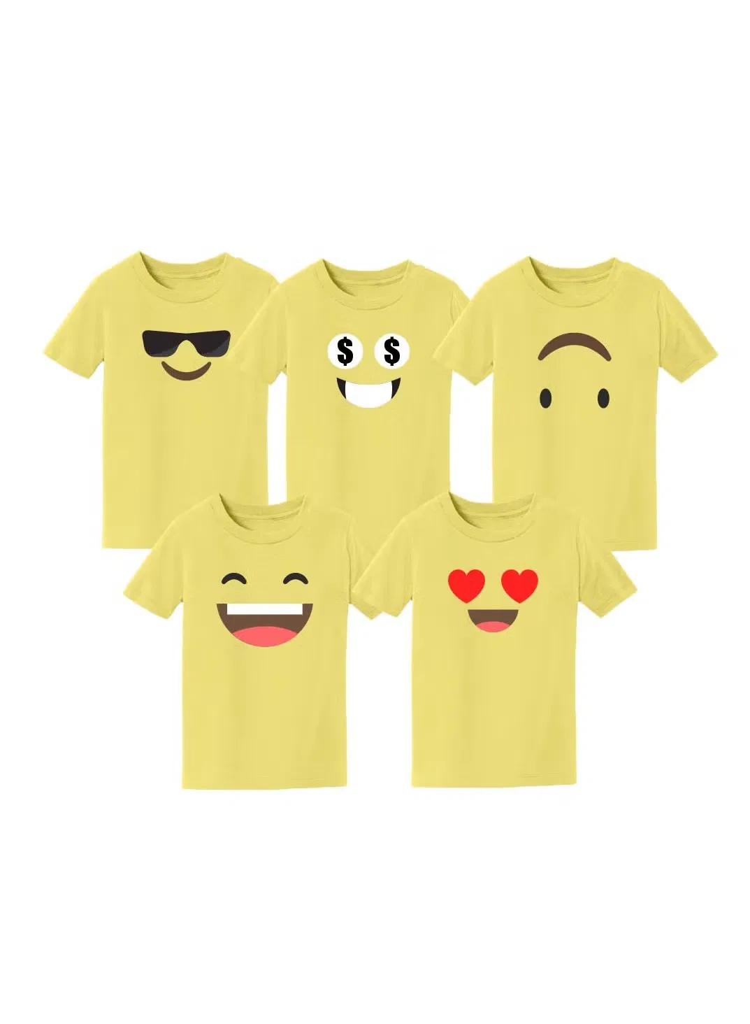 Комплект футболок с принтом смайлика Printshop4Me, желтый