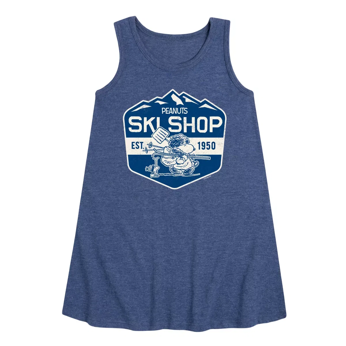 Детское платье-трапеция без рукавов Ski Shop Peanuts, Heather Navy