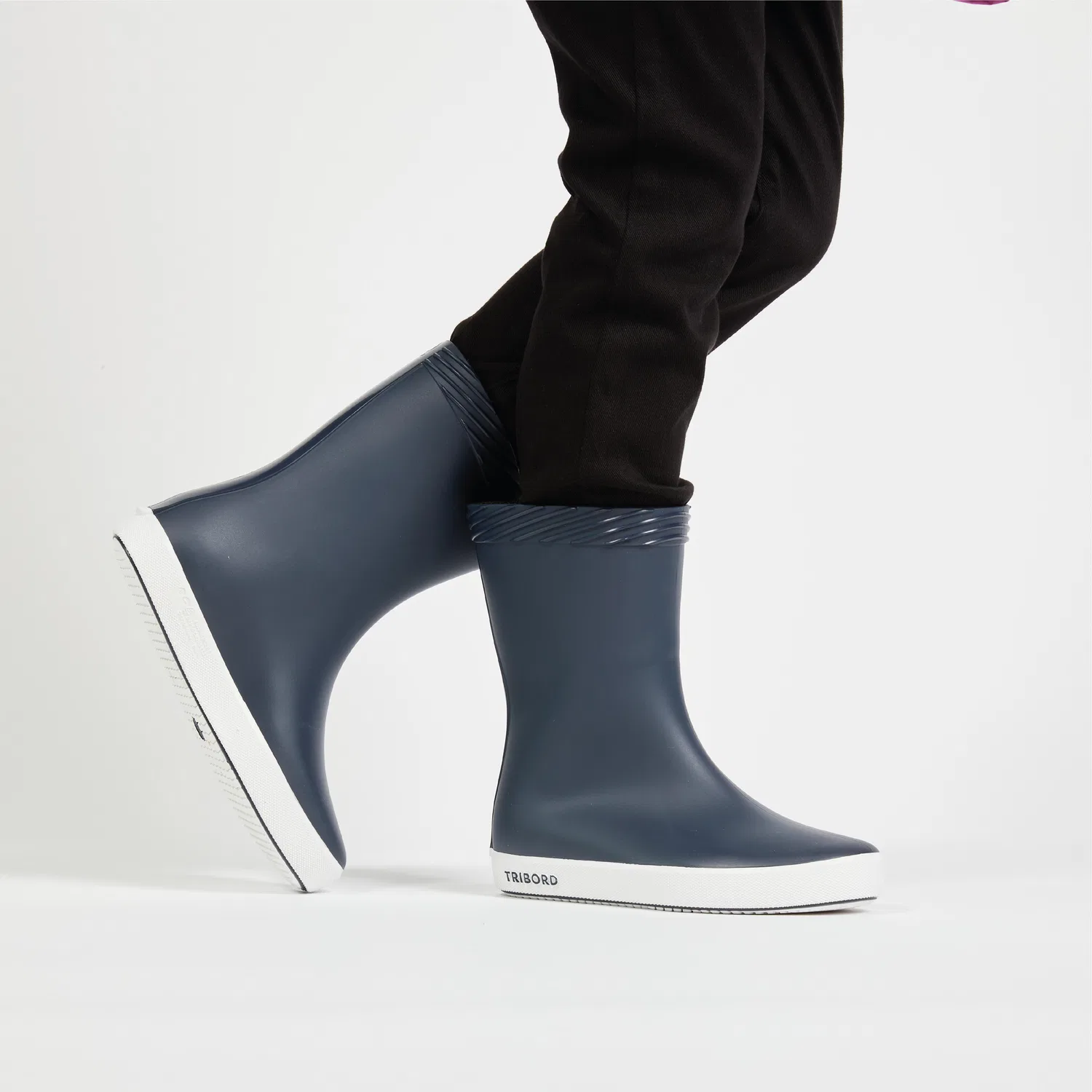 Детские водонепроницаемые резиновые сапоги Gummistiefel Regenstiefel Kinder 100 Decathlon, Kosmosblau Ultraweiß — фото 2