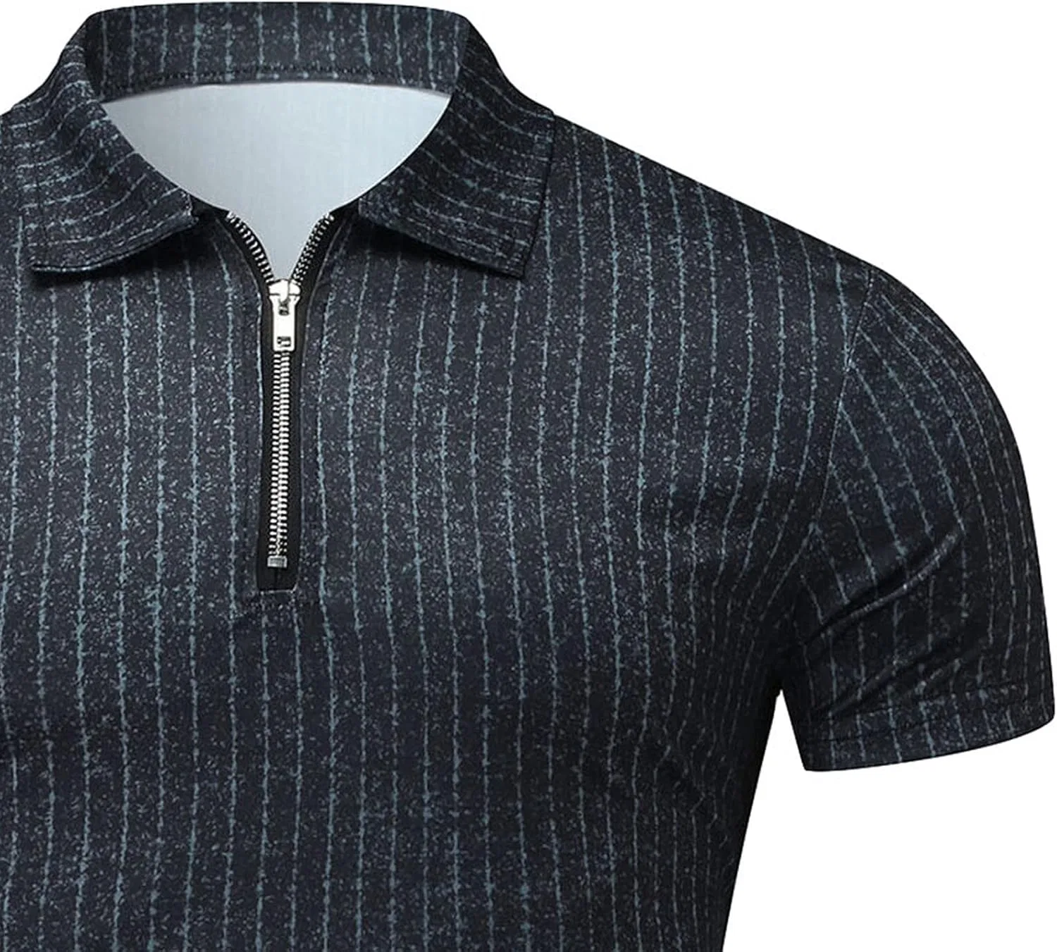 Мужская хенли футболка с воротником-стойкой Slim Fit, Black — фото 3