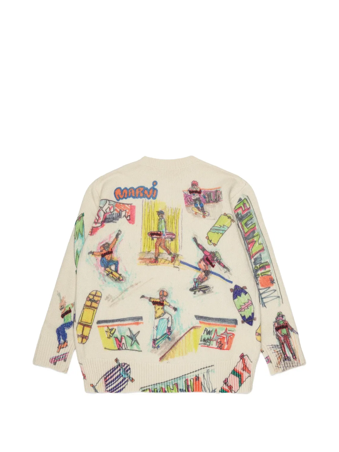 Свитер с принтом Marni Kids, нейтральные цвета — фото 2