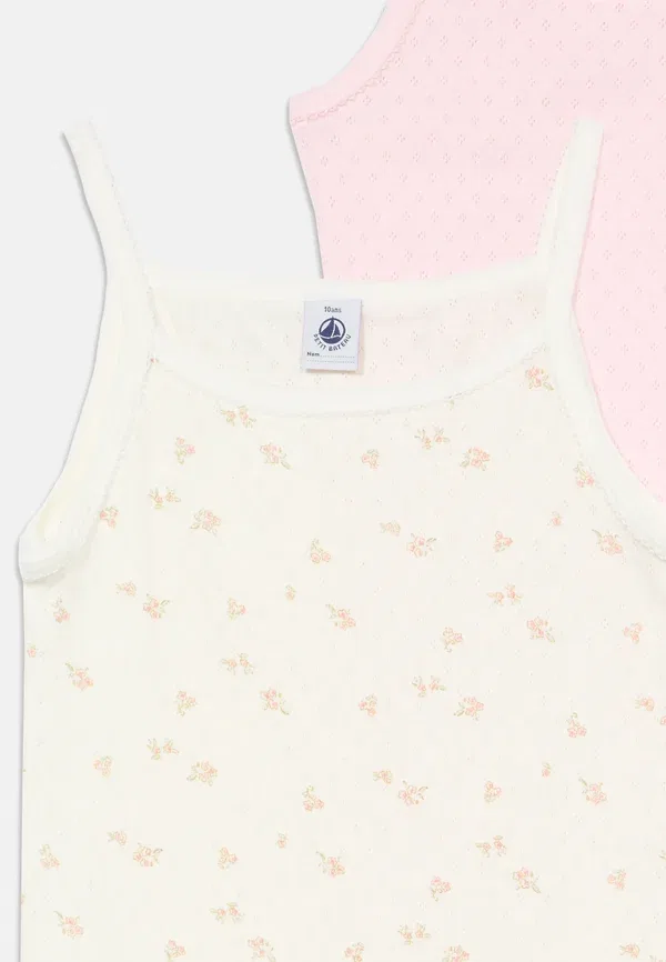 Комплект из 2 маек с цветочным принтом Chemises 2 pack Petit Bateau pink, розовый — фото 4