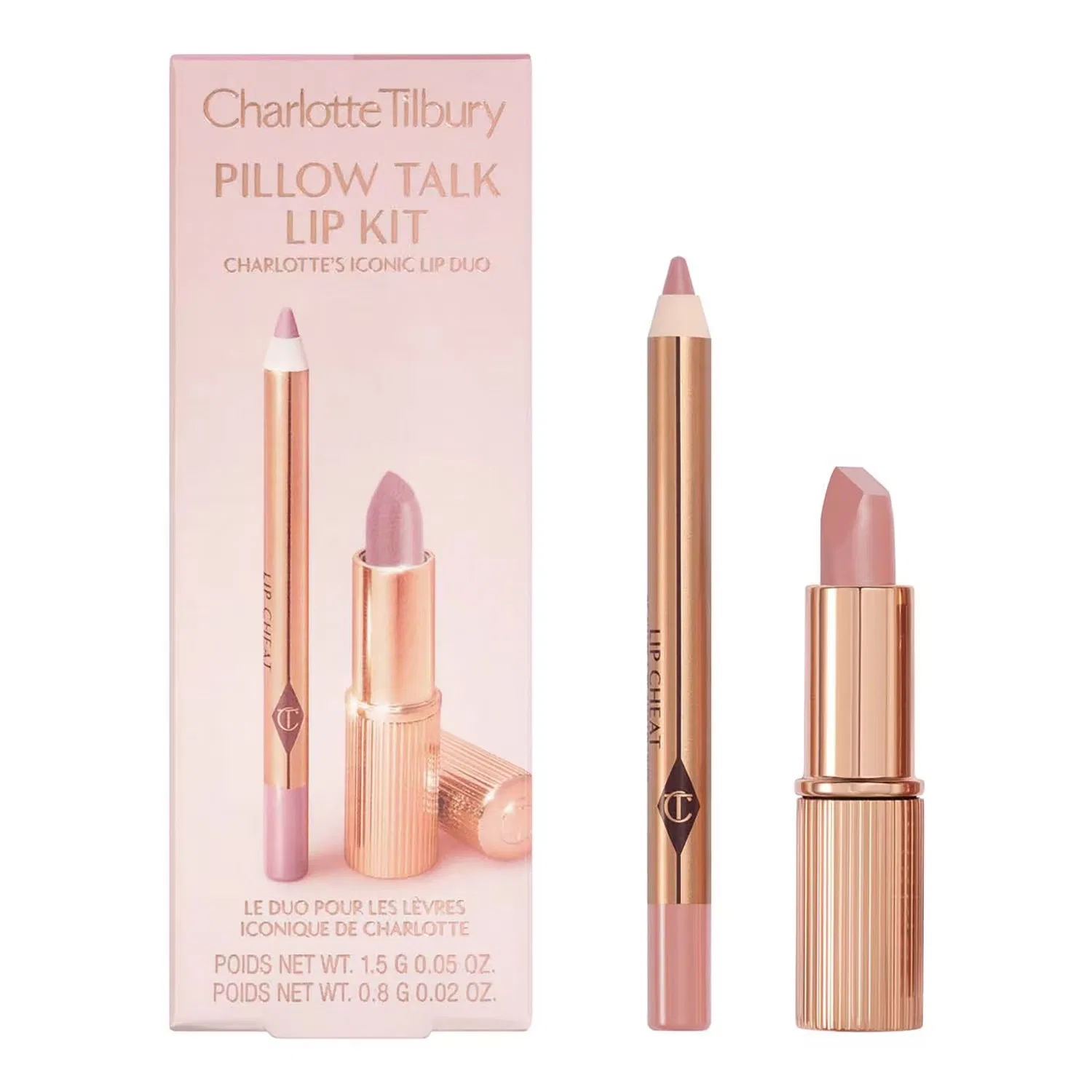 Набор для губ CHARLOTTE TILBURY Pillow Talk Original, 1,5 г + 0,8 г, Цвет Pillow Talk Original