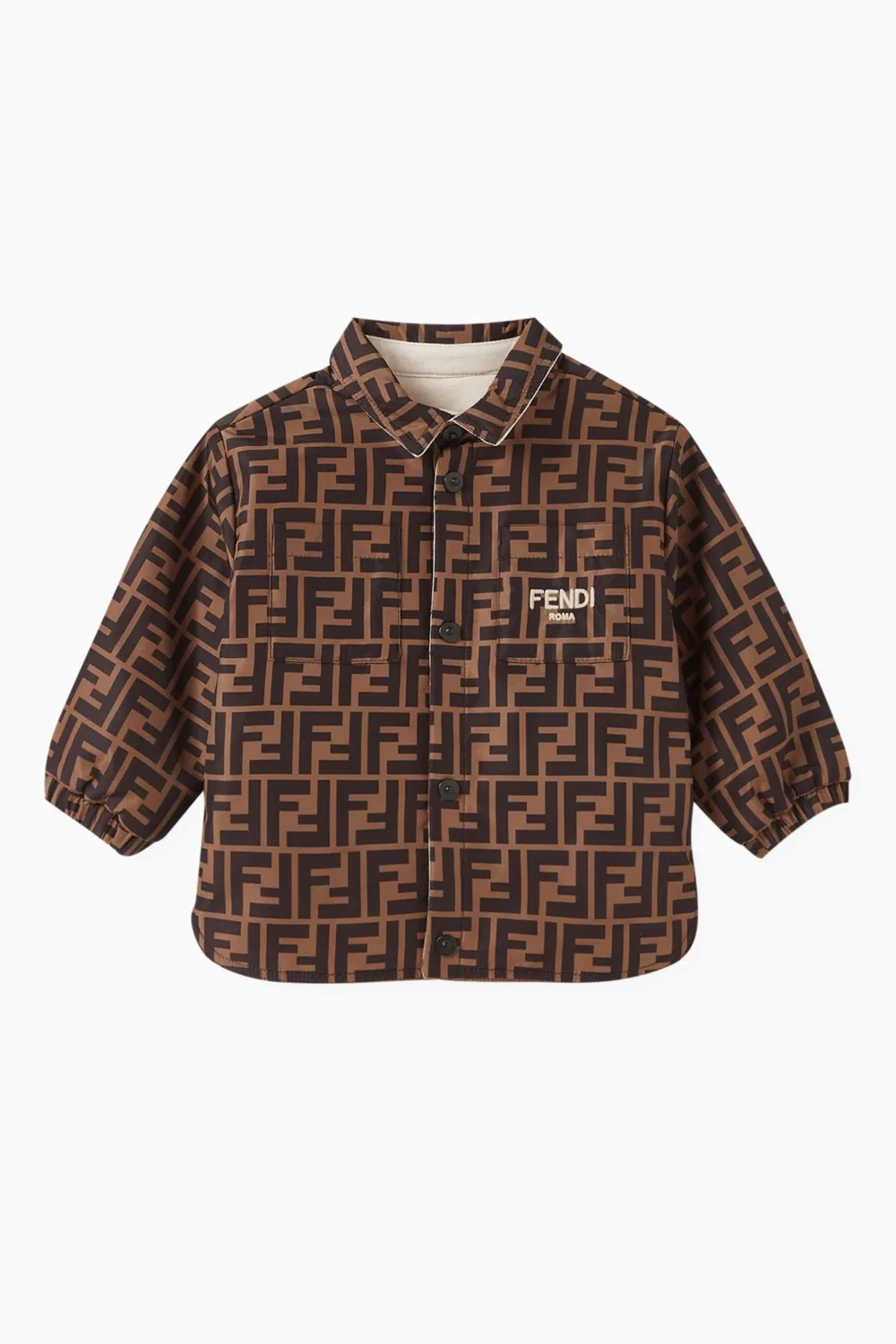 Рубашка-куртка двусторонняя из нейлона и джерси Fendi