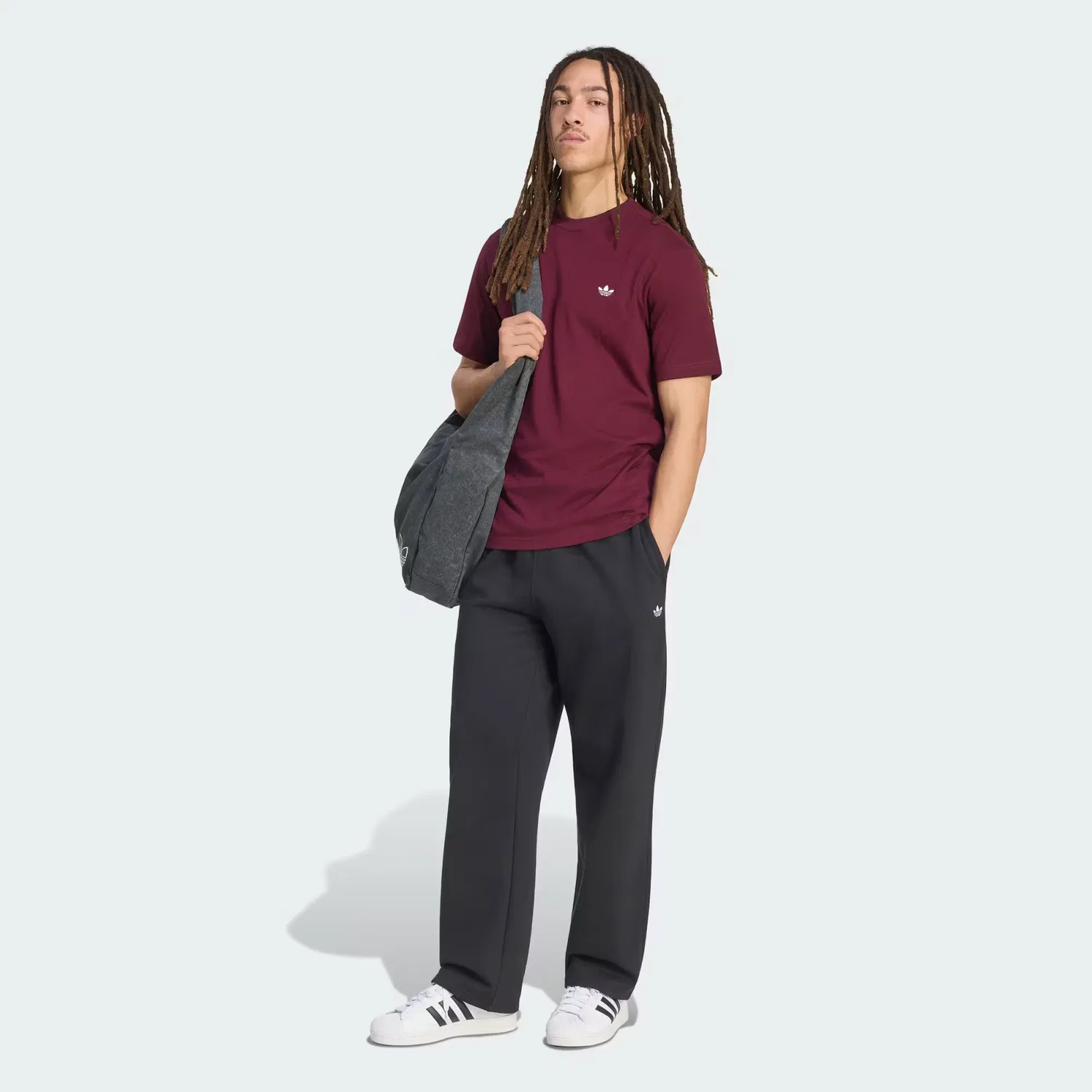 Мужские штаны свободного кроя Trefoil Essentials Open Hem Adidas Originals, черный — фото 4