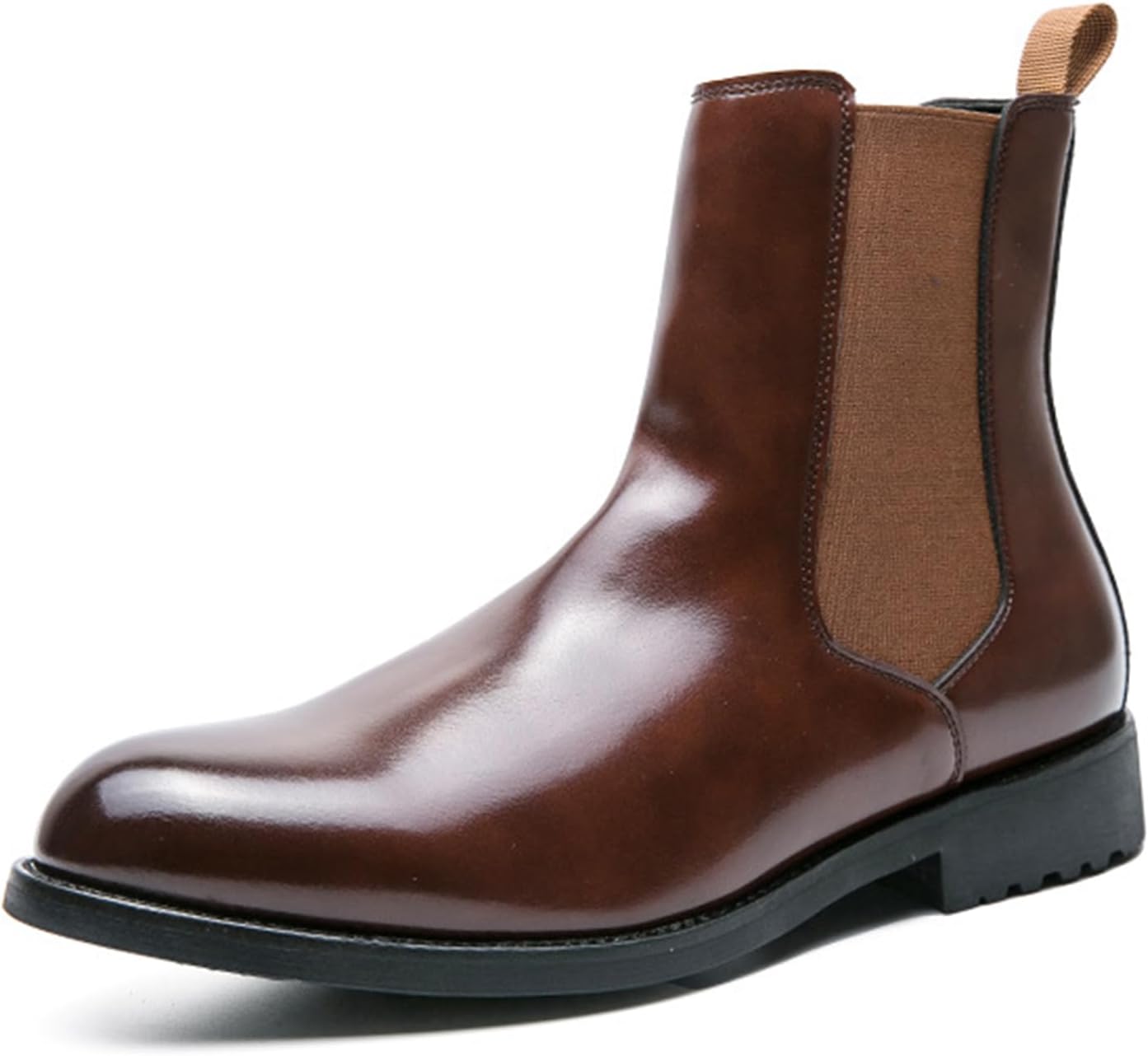 

Мужские Ботинки Челси ADMLZQQ Кожаные Ретро Броги Чукка на Щиколотке Эластичные Классические Повседневные Деловые Ботинки для Мужчин, коричневый