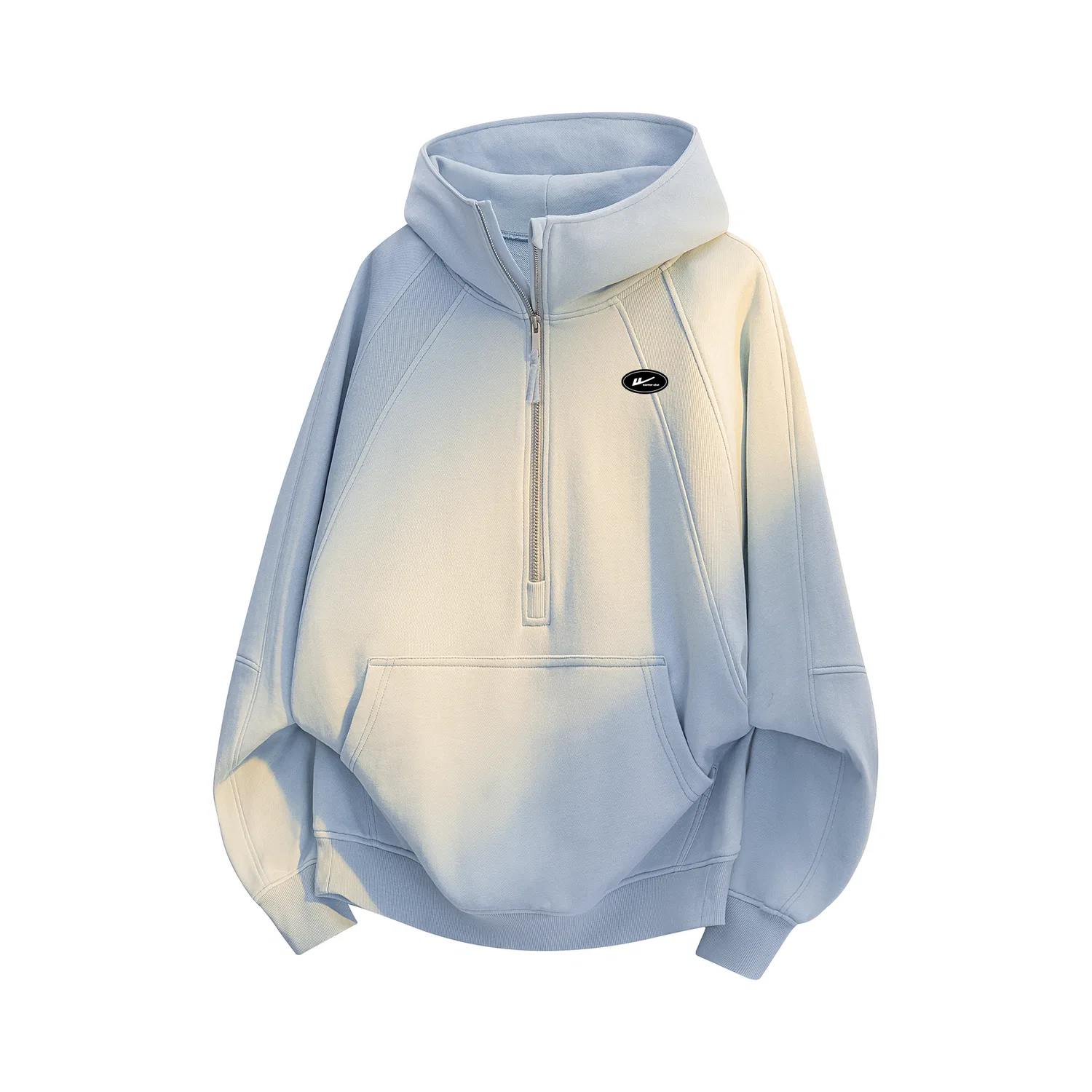 Детское худи с капюшоном, синее, с бейджем для DIY, Sweatshirts Unisex Hooded Moderate Regular, WARRIOR