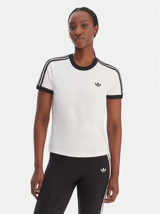 Футболка slim fit 3-Stripes Adidas, белый