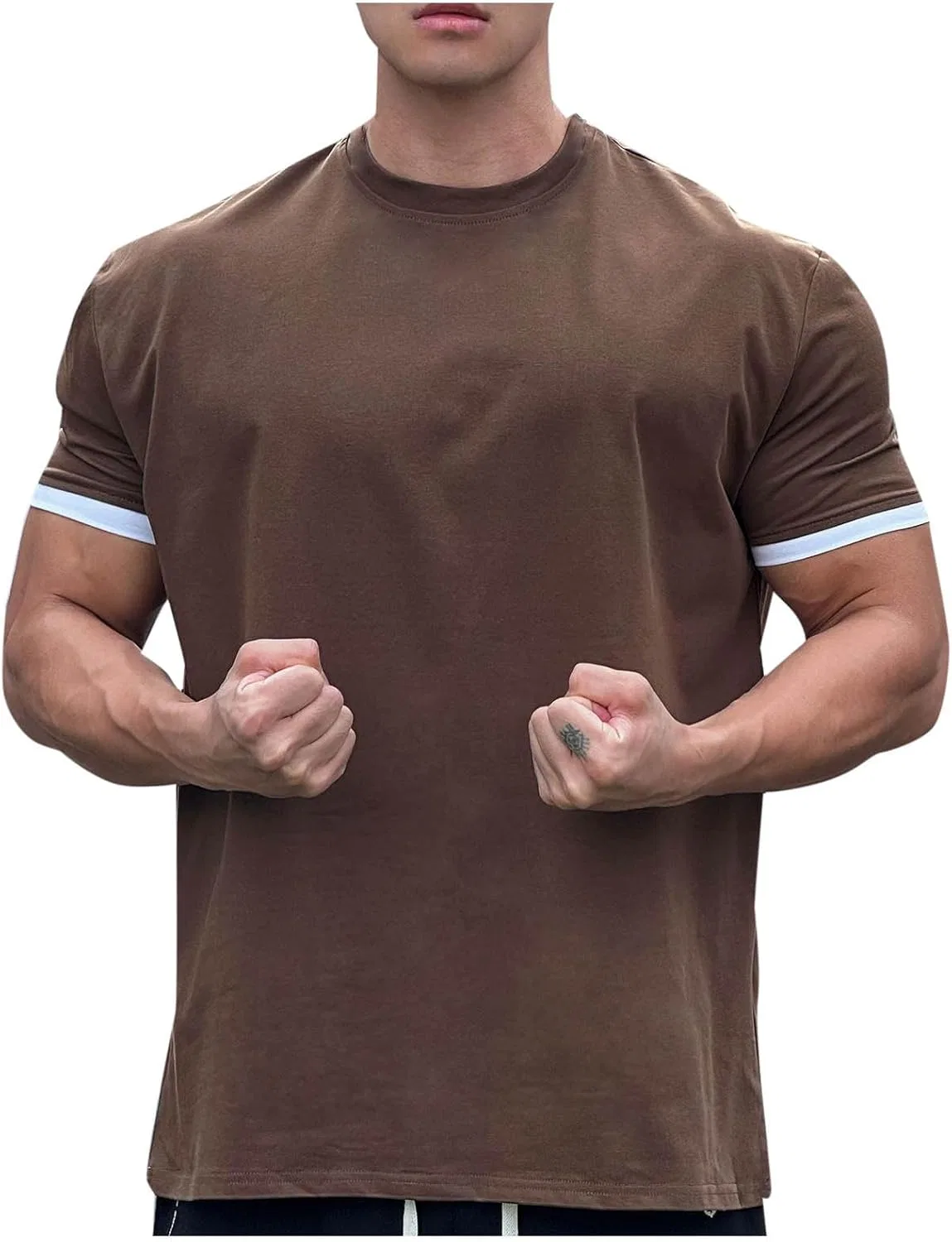 Мужская футболка с круглым вырезом Regular Fit Cotton blend, Brown